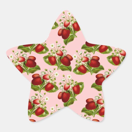 aardbeien ster sticker (Voorkant)