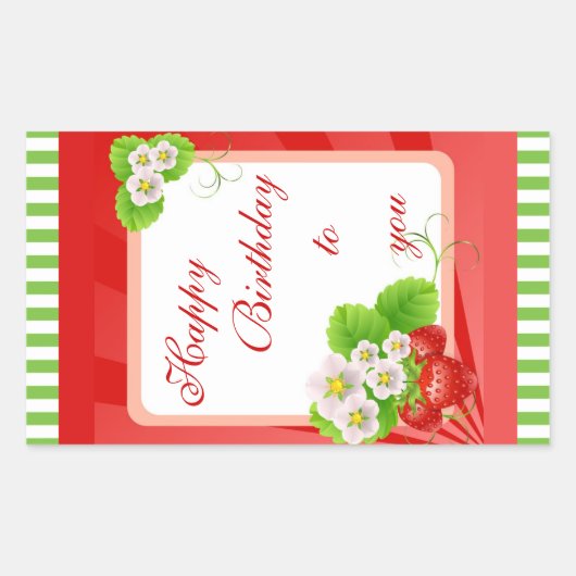 Aardbeien Sticker (Voorkant)