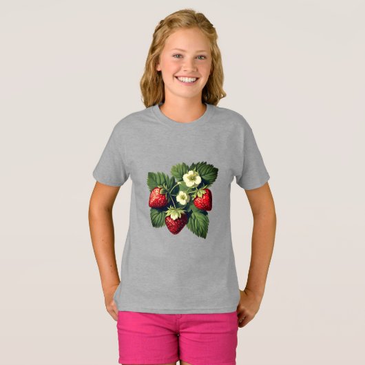  aardbeien t-shirt (Voorkant volledig)