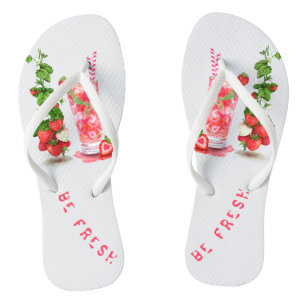 Aardbeien Teenslippers Sap Koele Drink Vruchten