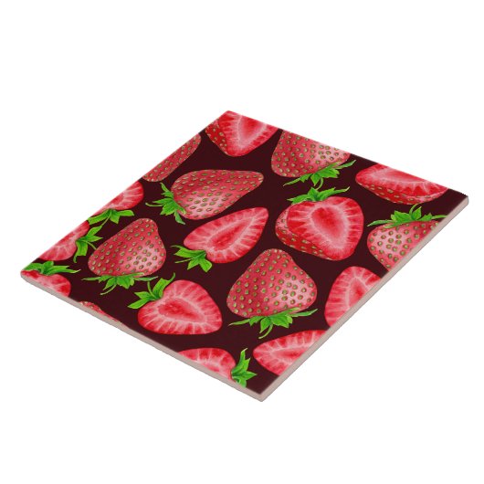 Aardbeien Tegeltje (Zijkant)