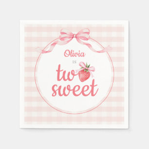 Aardbeien Two Sweet 2de verjaardag Servet