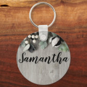 Aardbeien van plant van gepersonaliseerde Sleutelh Sleutelhanger (Voorkant)