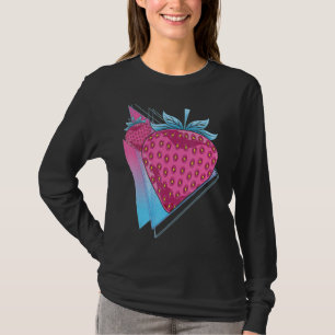aardbeien Vaporwave Red Berry Summer Fruit Stra T-shirt