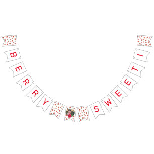 Aardbeien Verjaardag Bes Zoete Foto Vlaggetjes