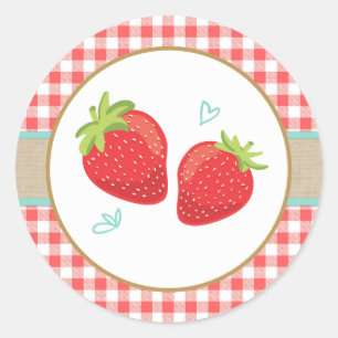 Aardbeien verjaarde stickers Envelope sep picknick