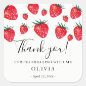 Aardbeien Verjaardentesticker Vierkante Sticker (Voorkant)