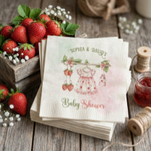 Aardbeien Vintage Meisje Baby Shower