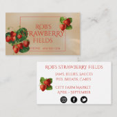  aardbeien Visitekaartje (Voorkant / Achterkant)