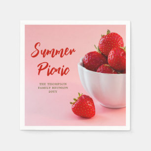 Aardbeien Vruchten Foto Zomer Picknick Familie Reü Servet