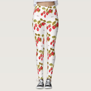 Aardbeien waterverf Berries Voedingspatroon Leggings