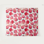 Aardbeien waterverf en inkt wandkleed (Voorkant (horizontaal))