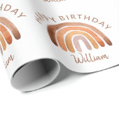 Aardbeien Waterverf Regenboognaam Birthday Cadeaupapier (Rol Hoek)