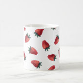 Aardbeien Waterverf: speels naadloos patroon Koffiemok (Center)