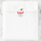 Aardbeien Yoghurt Ronde Sticker (Tas)