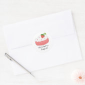 Aardbeien Yoghurt Ronde Sticker (Envelop)