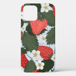 Aardbeien: zomerfruit patroon ontwerp. iPhone 12 hoesje