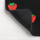 Aardbeien Zwart Muismat (Hoek)