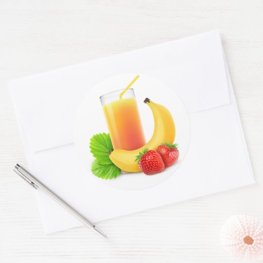 Aardbeienbananenmengsel Ronde Sticker (Envelop)