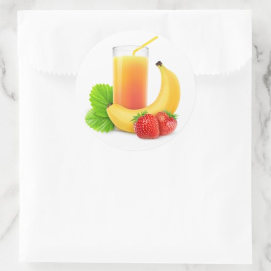 Aardbeienbananenmengsel Ronde Sticker (Tas)