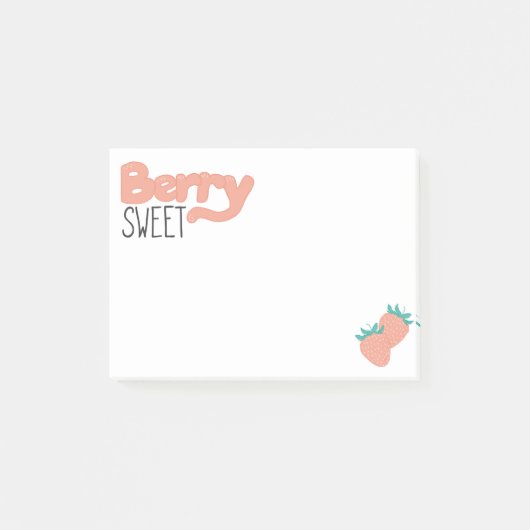 Aardbeienbelettering Post-it® Notes (Voorkant)