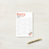 Aardbeienbelettering Post-it® Notes (Op bureau)