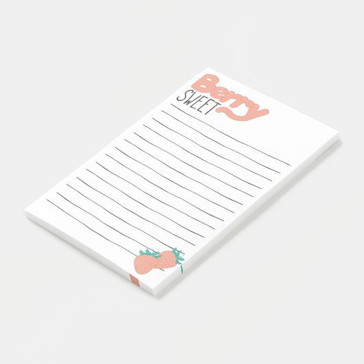 Aardbeienbelettering Post-it® Notes (Schuin)