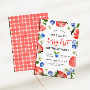 Aardbeienbes 1e verjaardag kaart