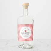 Aardbeienbes Eerste Picknick Verjaardag Likeurfles Etiket (Voorkant)