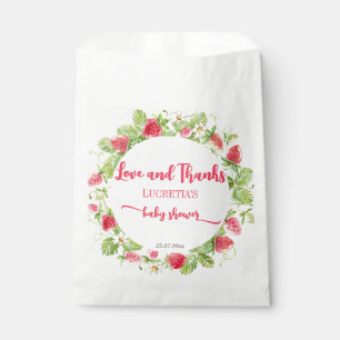Aardbeienbessen baby shower bedankt bedankzakje
