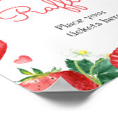 Aardbeienbessen Dweet Baby shower Diaper Raffle Poster (Hoek)