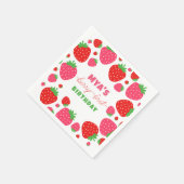 Aardbeienbessen Eerste Verjaardag Papieren servett Servet (Hoek)