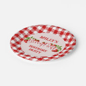 Aardbeienbessen Eerste Verjaardagspapier Bord (Gekanteld)