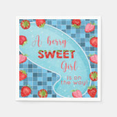 Aardbeienbessen meisje baby shower servetten. servet (Voorkant)