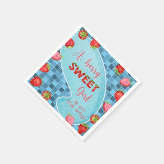 Aardbeienbessen meisje baby shower servetten. servet (Hoek)