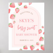 Aardbeienbessen Sweet Boho Welkomstbord Poster (Voorkant)