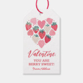 Aardbeienbessen zoete Kinder Valentijnsdag Cadeaulabel (Voorkant)