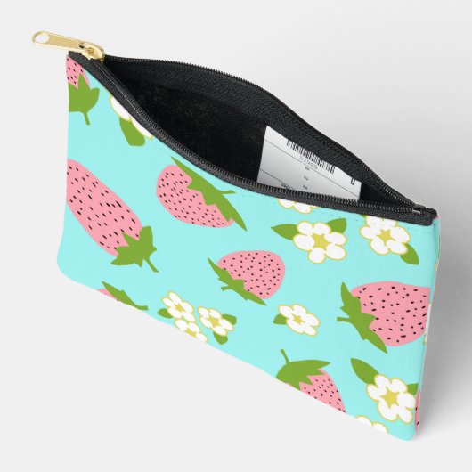 Aardbeienbloem Make-up / Potlood Bag Etui (Open)
