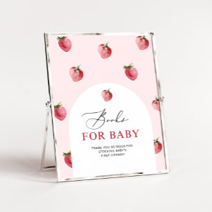 Aardbeienboeken voor baby sign poster