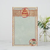 Aardbeienbrood en perskoeken briefpapier (Staand voorkant)