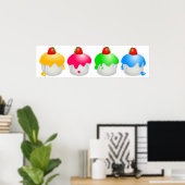 Aardbeienbuns Poster (Thuiskantoor)