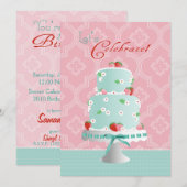 AardbeienCake Birthday Kaart (Voorkant / Achterkant)