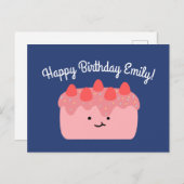 AardbeienCake Briefkaart (Voorkant / Achterkant)