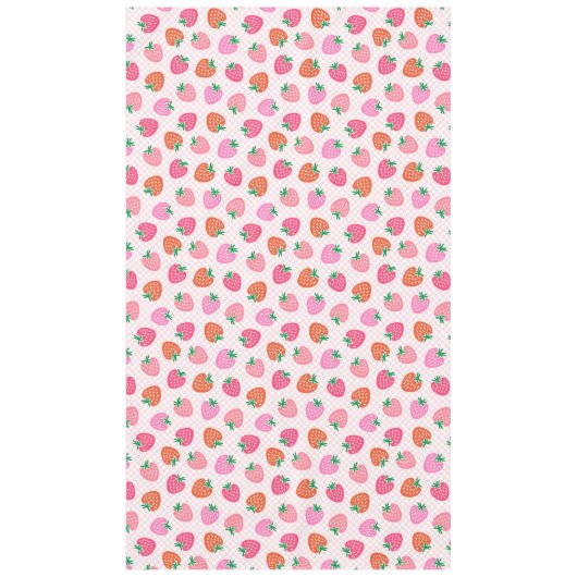 Aardbeiencheques - roze en rood tafelkleed (Voorkant)