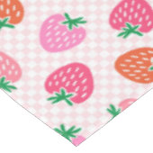 Aardbeiencheques - roze en rood tafelkleed (Gekanteld)