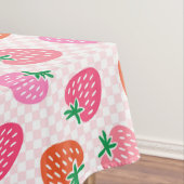 Aardbeiencheques - roze en rood tafelkleed (Voorbeeld)