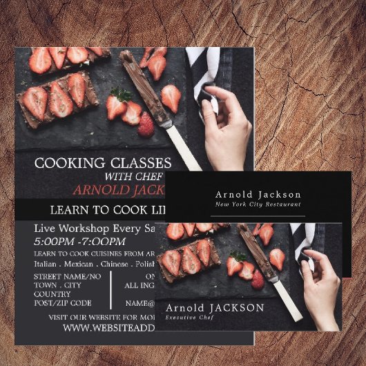 Aardbeienchocolade, Chef, Koken Visitekaartje