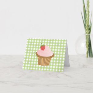 Aardbeienchocolade Cupcake Bedankkaart