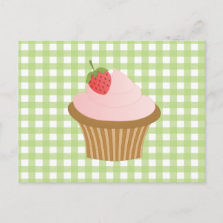 Aardbeienchocolade Cupcake Briefkaart