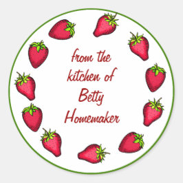 Aardbeienconserven of jamconservenetiketten ronde sticker